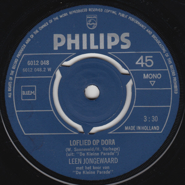 Leen Jongewaard : Lieve Heer, Doe Mijn Een Lol / Loflied Op Dora (7", Single, Mono)