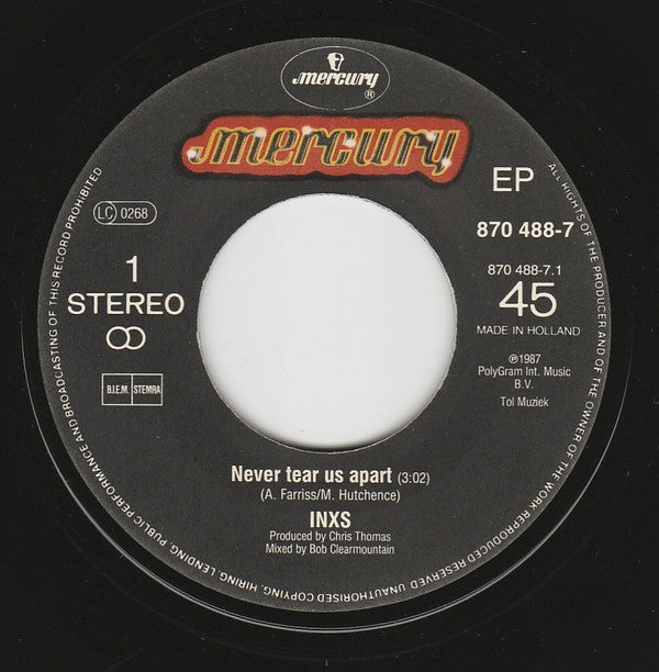 INXS : Never Tear Us Apart (7", Single)