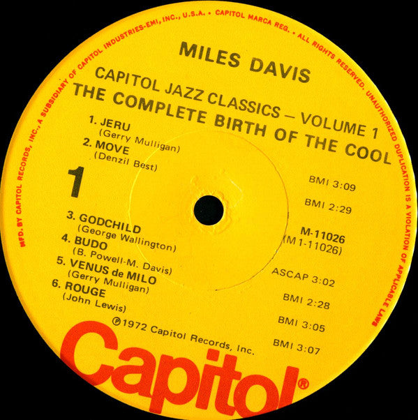 Miles Davis And His Orchestra : The Complete Birth Of The Cool (LP, Album, Comp, Mono, RE, Jac)