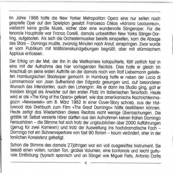 Placido Domingo - Orchester Der Deutschen Oper Berlin, Nello Santi : Nessun Dorma (CD, Album, RE, RM)