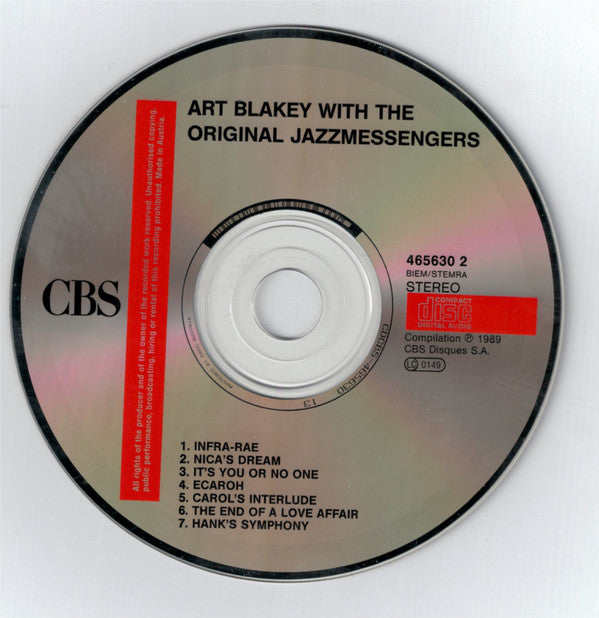 Art Blakey & The Jazz Messengers : Art Blakey With The Original Jazz Messengers (CD, Album, Mono, RE)