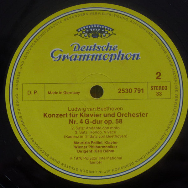 Maurizio Pollini · Karl Böhm, Beethoven* – Wiener Philharmoniker = Vienna Philharmonic* : Klavierkonzert = Piano Concerto No.4 (LP)