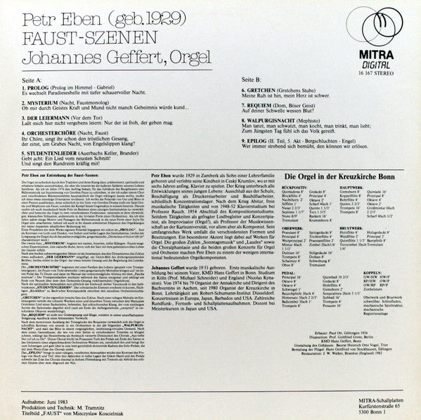 Petr Eben - Johannes Geffert : Faust-Szenen (LP, Album)