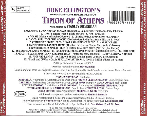 Duke Ellington : Duke Ellington's Timon Of Athens (CD, Album)