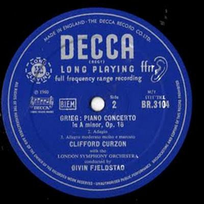 Edvard Grieg, Clifford Curzon, London Symphony Orchestra, Øivin Fjeldstad : Piano Concerto In A Minor, Op. 16 (10", RE)