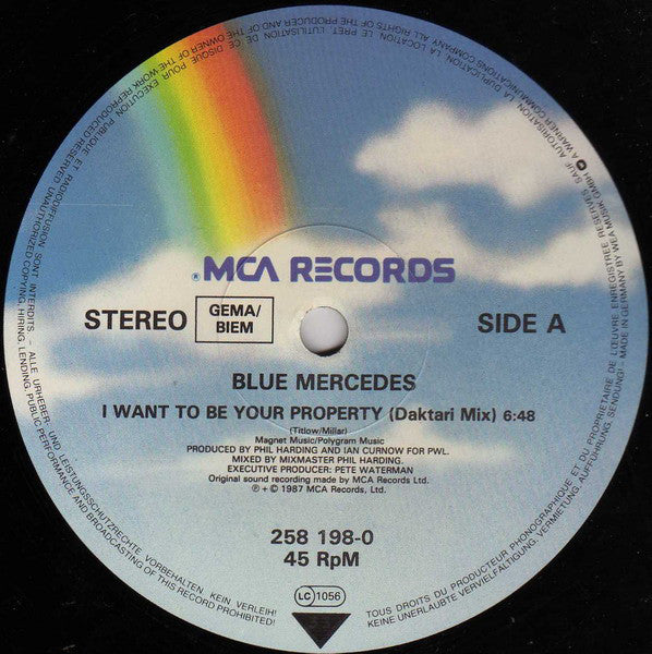 Blue Mercedes : I Want To Be Your Property (12")
