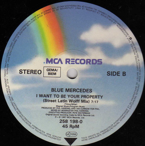Blue Mercedes : I Want To Be Your Property (12")