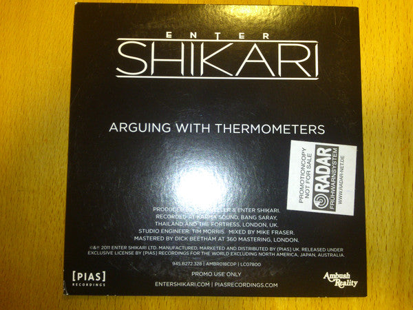 Enter Shikari : Arguing With Thermometers (CD, Single, Promo)