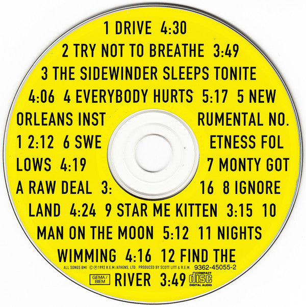 R.E.M. : Automatic For The People (CD, Album, RE, RP)