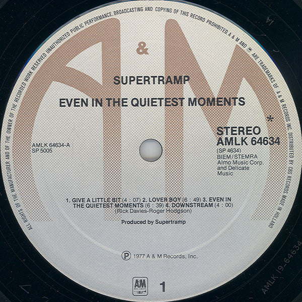 Supertramp : Even In The Quietest Moments... (LP, Album)