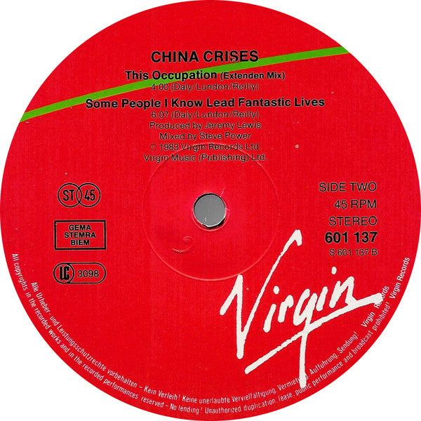 China Crisis : Wishful Thinking (12", Single)