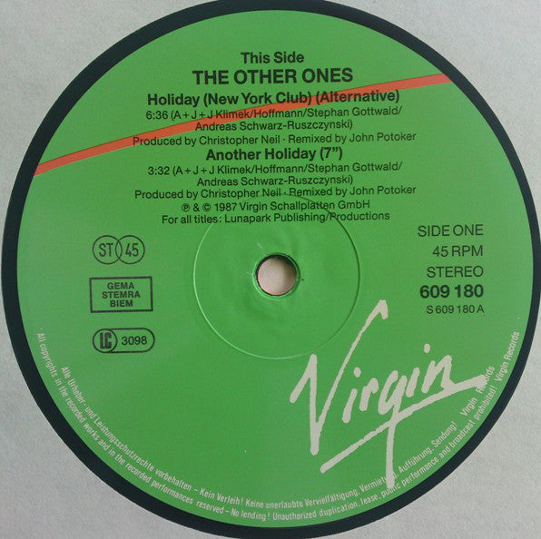 The Other Ones : Holiday (12", Maxi)