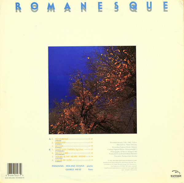 Roland Hanna & George Mraz : Romanesque (LP, Album, RE)