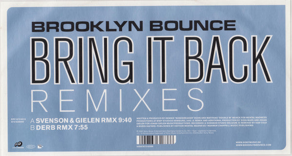 Brooklyn Bounce : Bring It Back (Remixes) (12")