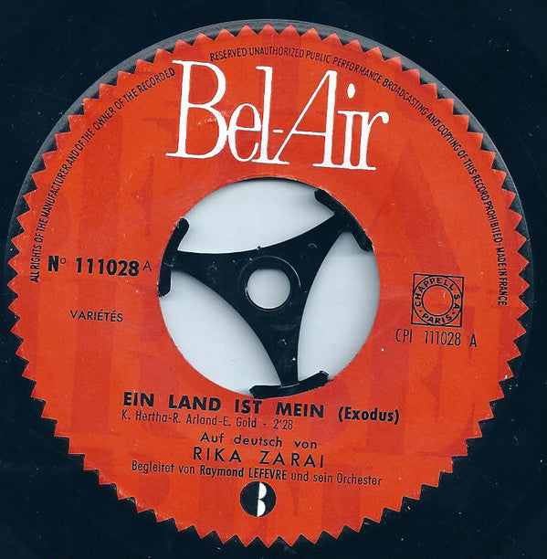 Rika Zaraï : Ein Land Ist Mein (7", Single)