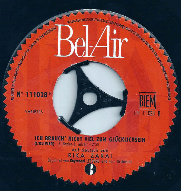 Rika Zaraï : Ein Land Ist Mein (7", Single)