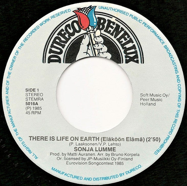 Sonja Lumme : There Is Life On Earth = Eläköön Elämä (7", Single)