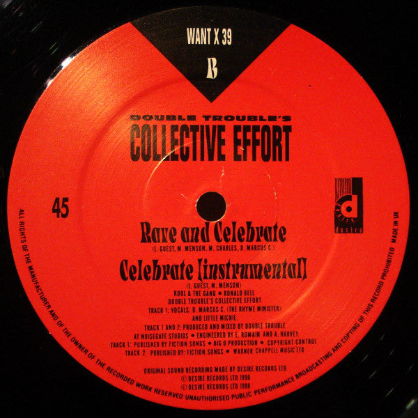 Double Trouble's Collective Effort* : Celebrate (12")