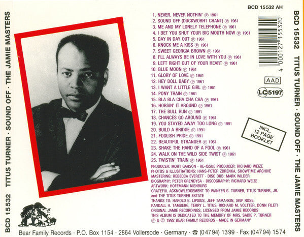 Titus Turner : Sound Off - The Jamie Masters (CD, Comp)