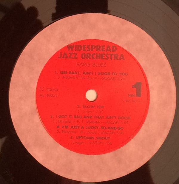 The Widespread Jazz Orchestra : Paris Blues (LP, Album)
