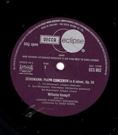 Robert Schumann, Wilhelm Kempff : Piano Concerto In A Minor / Papillons / Arabesque (LP, Comp, RE, RM)