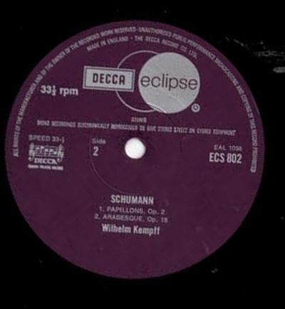 Robert Schumann, Wilhelm Kempff : Piano Concerto In A Minor / Papillons / Arabesque (LP, Comp, RE, RM)