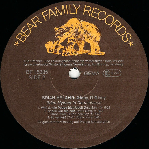 Brian Hyland : Ginny, O Ginny (Brian Hyland Sing Deutsch) (LP, Comp)