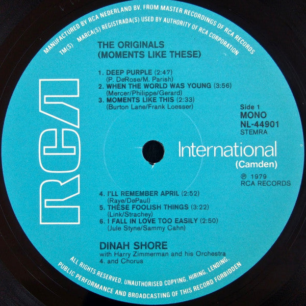 Dinah Shore : Moments Like These (LP, Mono, RE)