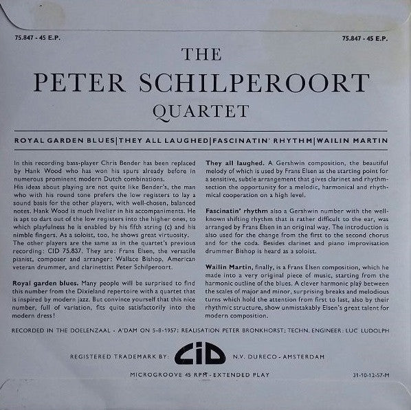 The Peter Schilperoort Quartet : PS 4 (7", EP)