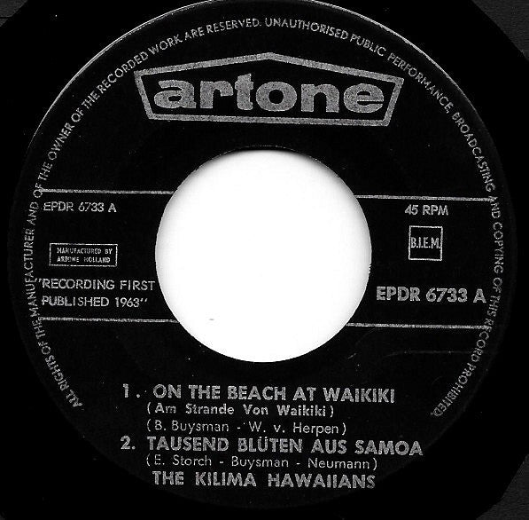 De Kilima Hawaiians : On The Beach At Waikiki (7", EP)
