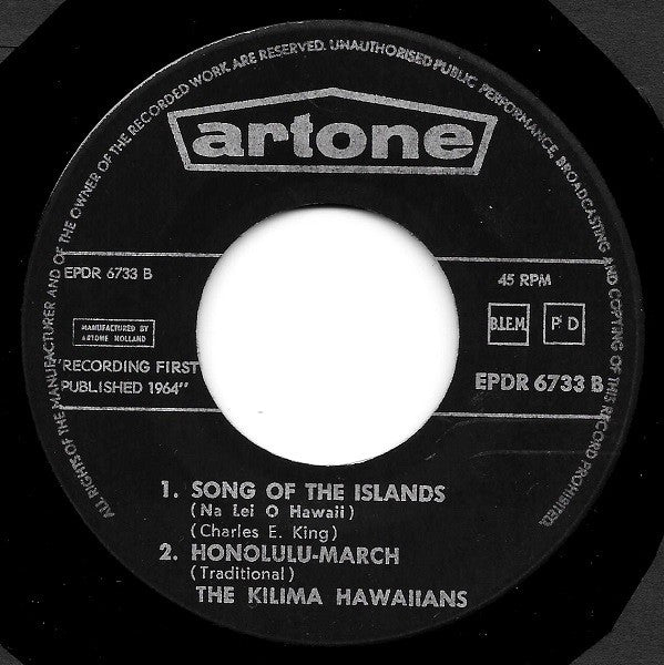 De Kilima Hawaiians : On The Beach At Waikiki (7", EP)