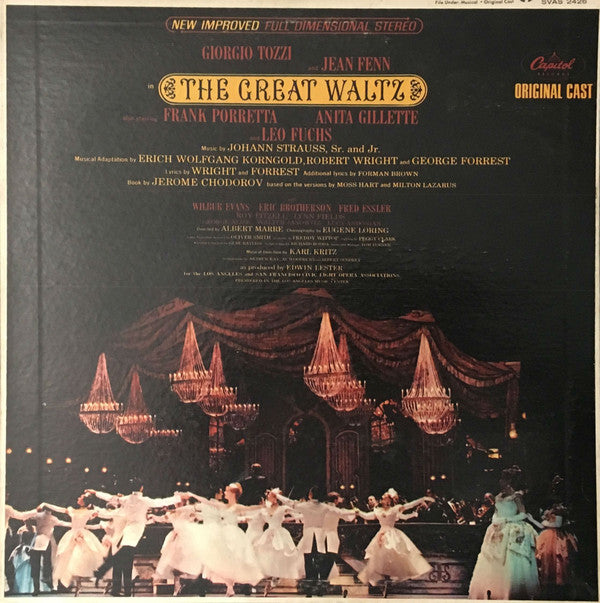 Johann Strauss Sr. And Johann Strauss Jr. - Giorgio Tozzi, Jean Fenn, Karl Kritz : The Great Waltz (Original Cast) (LP, Album, Gat)