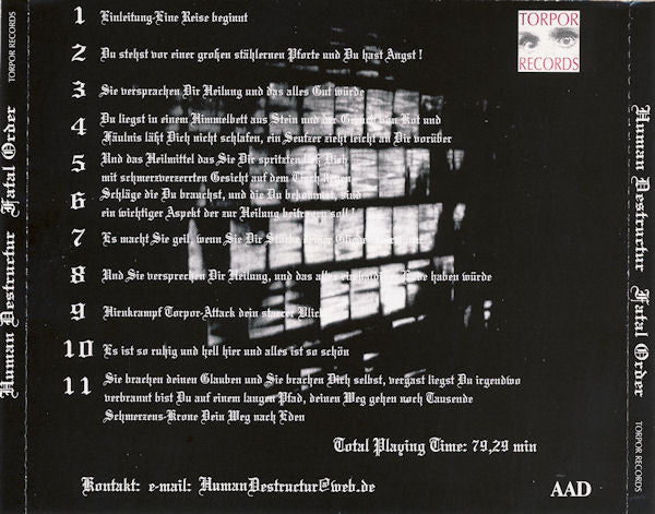 Human Destructur : Fatal Order (CD, Album)