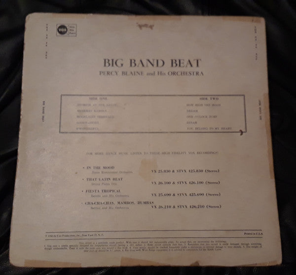 Percy Blaine And His Orchestra : Big Band Beat (LP, Album)