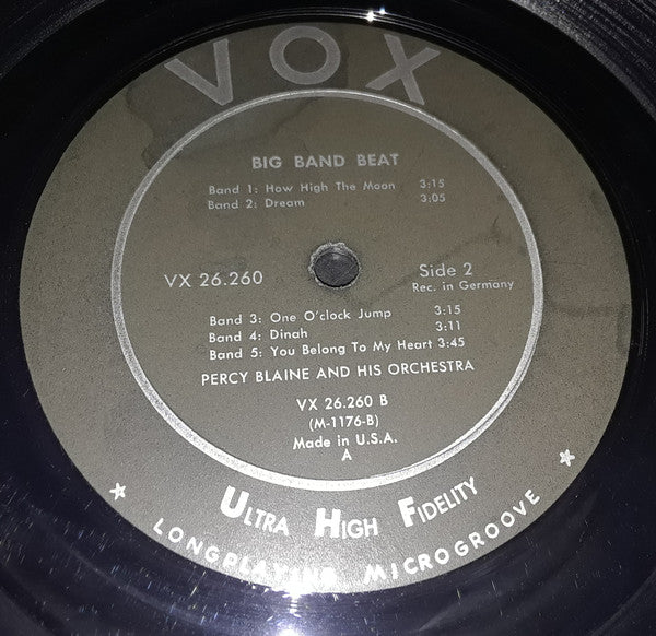 Percy Blaine And His Orchestra : Big Band Beat (LP, Album)