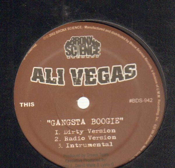 Ali Vegas : Critics / Gangsta Boogie (12")