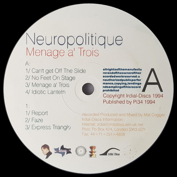 Neuropolitique : Menage À Trois (LP, Album)