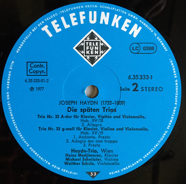 Joseph Haydn : Haydn-Edition Die Späten Trios = The Late Trios | Les Derniers Trios (5xLP + Box)