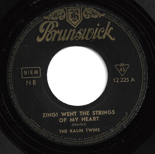 Kalin Twins : Zing! Went The Strings Of My Heart (7", Single)
