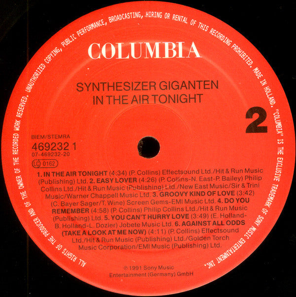Synthesizer Giganten : In The Air Tonight - Synthesizer Giganten Interpretieren Hits Von Phil Collins (LP)