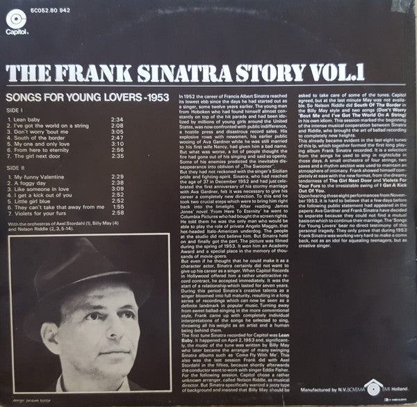 Frank Sinatra : The Frank Sinatra Story Vol. 1 - Songs For Young Lovers (LP, Album, RE)