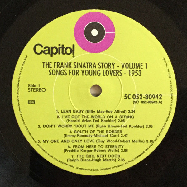 Frank Sinatra : The Frank Sinatra Story Vol. 1 - Songs For Young Lovers (LP, Album, RE)
