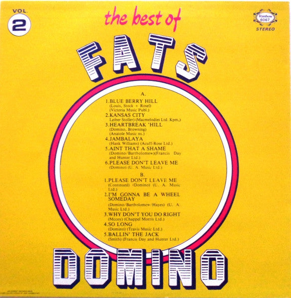 Fats Domino : The Best Of Vol 2 (LP, Comp)
