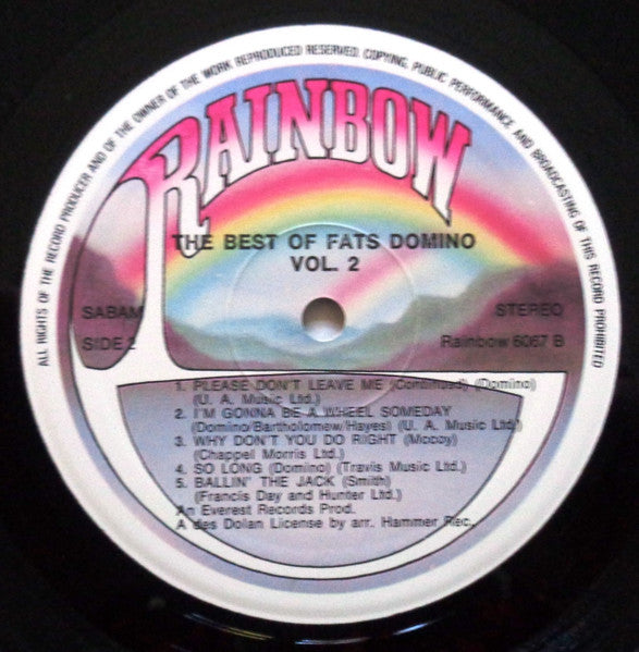 Fats Domino : The Best Of Vol 2 (LP, Comp)