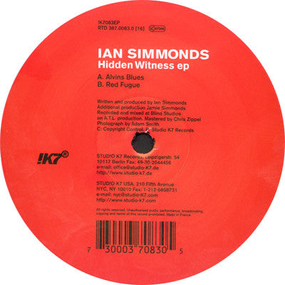 Ian Simmonds : Hidden Witness EP (12", EP)