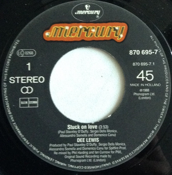 Dee Lewis : Stuck On Love (7", Single)