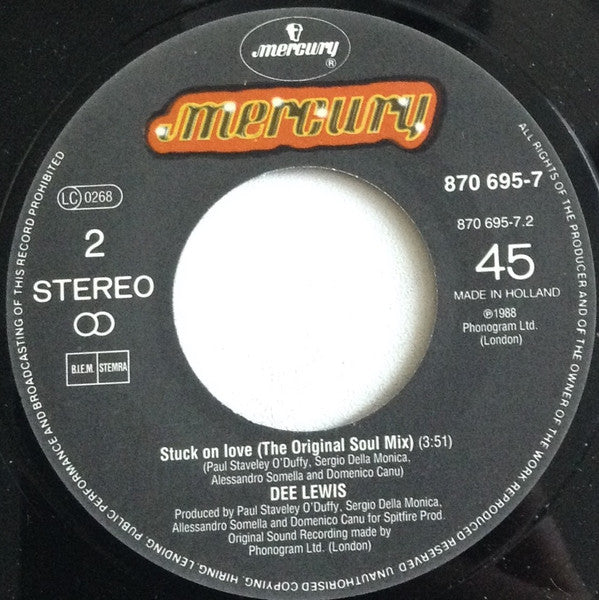 Dee Lewis : Stuck On Love (7", Single)