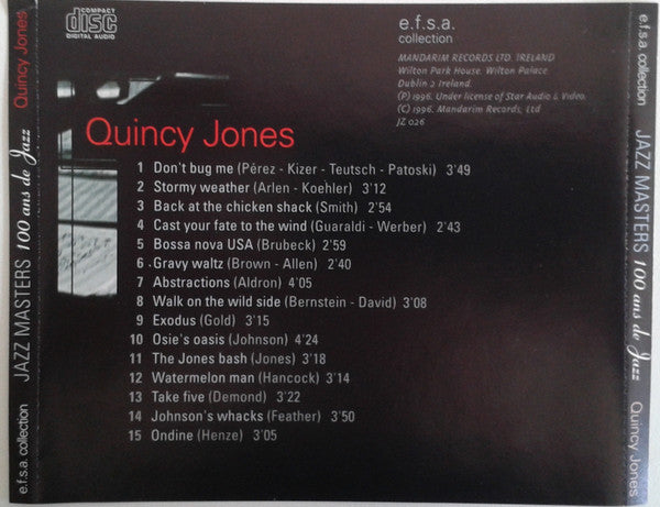 Quincy Jones : Jazz Masters (100 Ans De Jazz) (CD, Comp)
