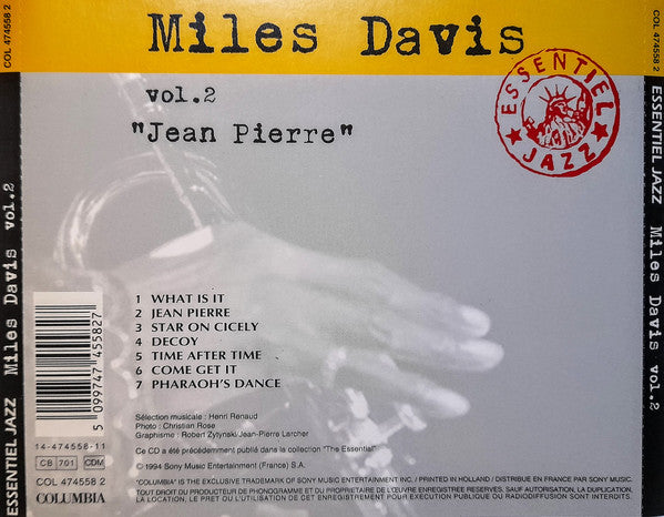 Miles Davis : Miles Davis (Vol. 2) "Jean Pierre" (CD, Comp)