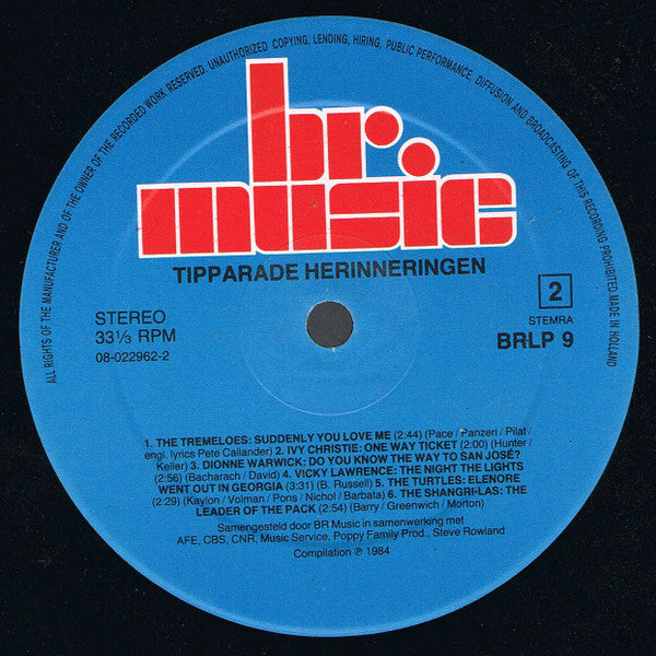 Various : Tip Parade Herinneringen (LP, Comp)